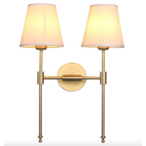 PERMO Classic Rustic Double Sconce 2-Lights Wall Sconce Lighting Fixture with Fl